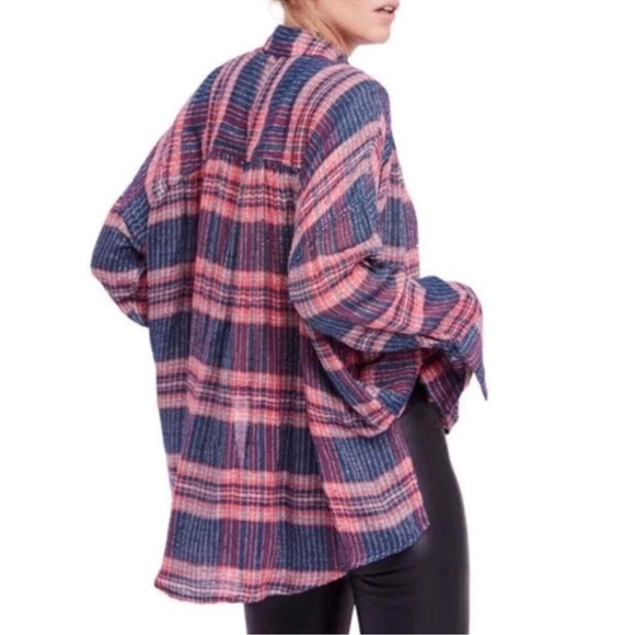 Free people fearless love oversized top pink Small NWT - Picture 3 of 5